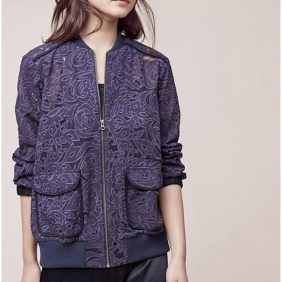 Anthropologie Jackets & Blazers - Anthropologie : Elevenses Lace Bomber Jacket